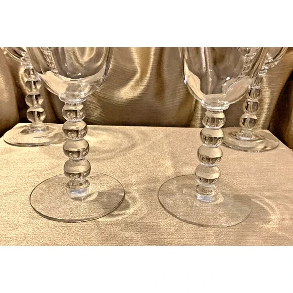 Imperial Crystal Candlewick #3400 7.5” Goblet Ball Stem Glasses 9 oz 4pc 1958 - Picture 4 of 8